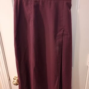 Vintage Alicia Burgundy Midi Skirt | Classic A-Line Pleated High Waist